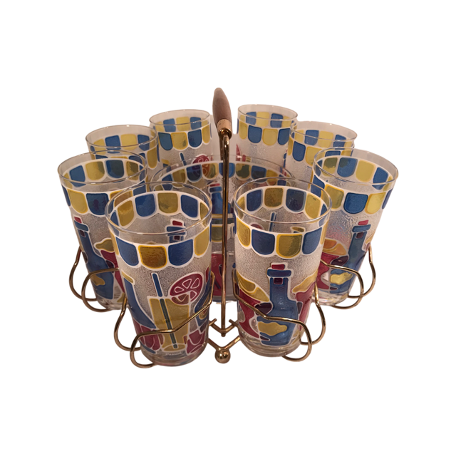 Pasinski Mid-Century Let's Get This Party Started 10 Piece Bar Set