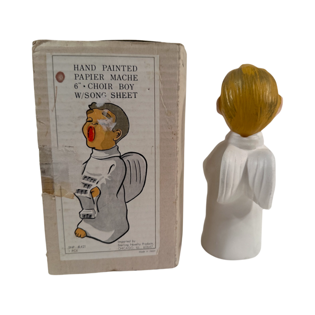 Sterling Novelty Papier Mach Angel Choir Boy with Song Sheet
