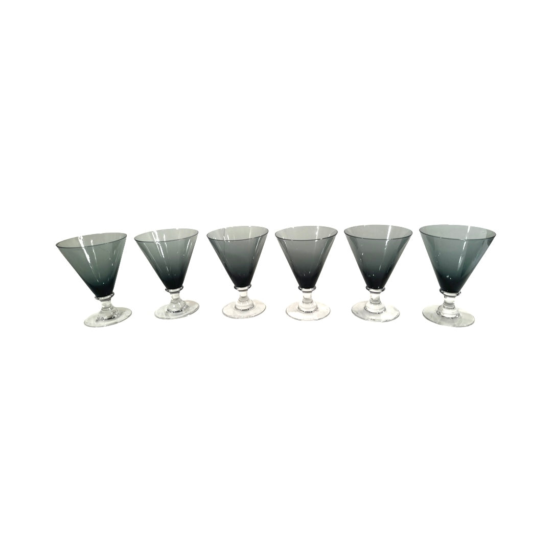 Seneca Vintage Charcoal Wine Glasses (Set of 6)