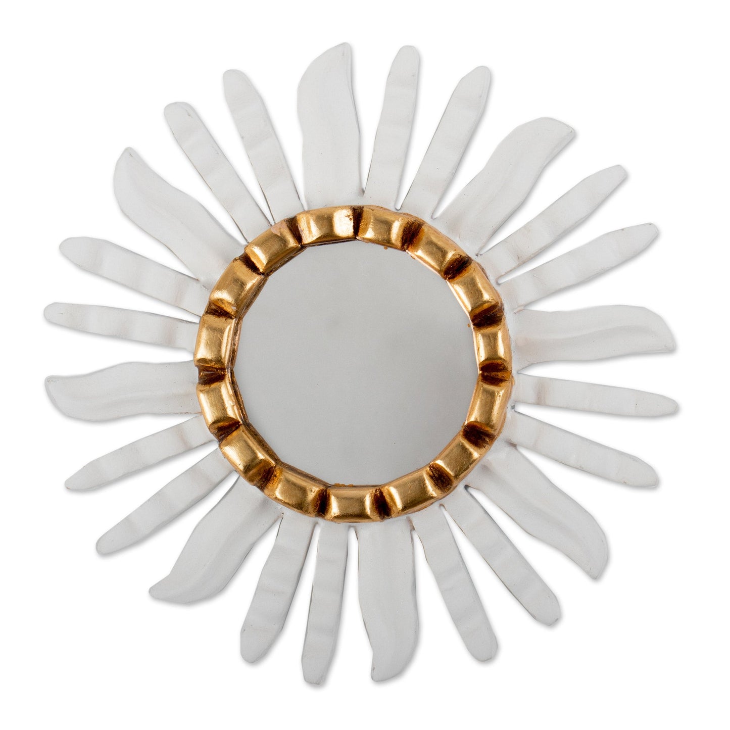 Antiqued Sun-Themed Bronze Gilded Wood Wall Mirror from Peru - Sun Fest